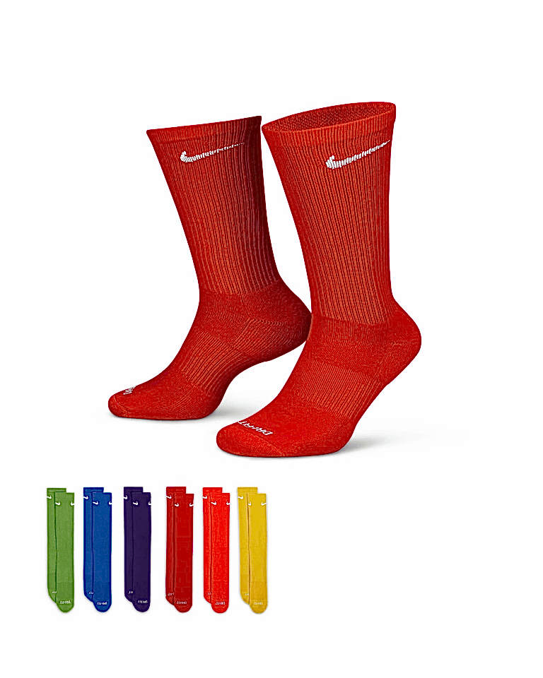 Nike Everyday Plus Cushioned Crew Antrenman Çorapları (6 Çift)