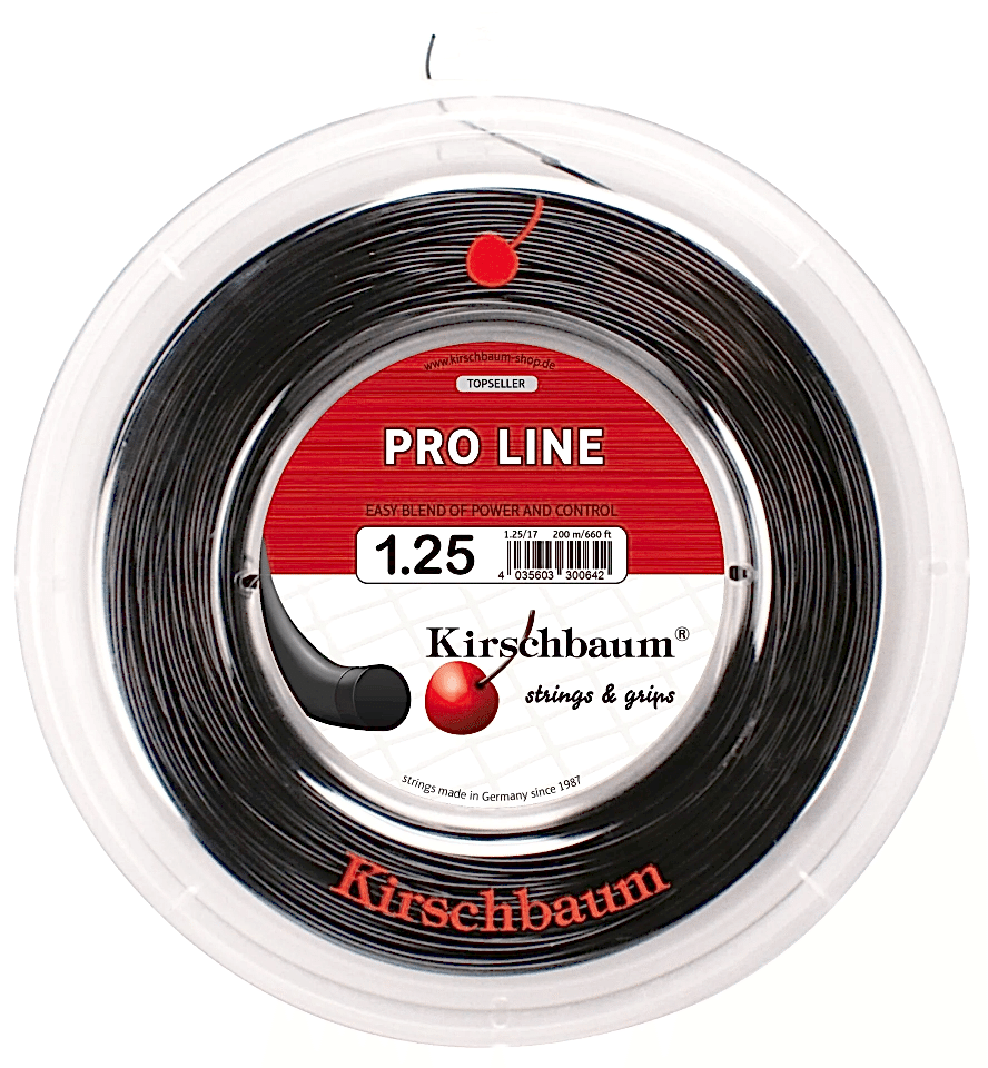 Kirschbaum 200M Pro Line 1,25 Siyah Tenis Rulo Kordaj