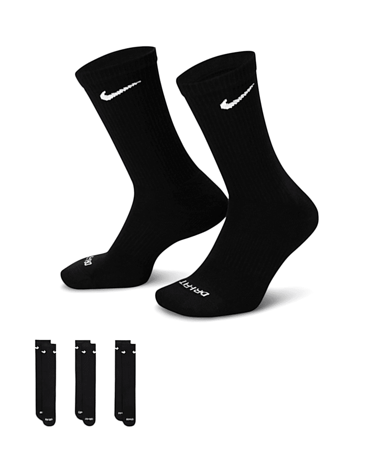 Nike Everyday Plus Cush Crew Siyah Stil Çorap (3 Çift)